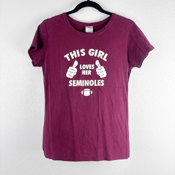 Florida State University FSU This Girl Loves Her Seminoles T-Shirt Medium - Picture 1 of 3